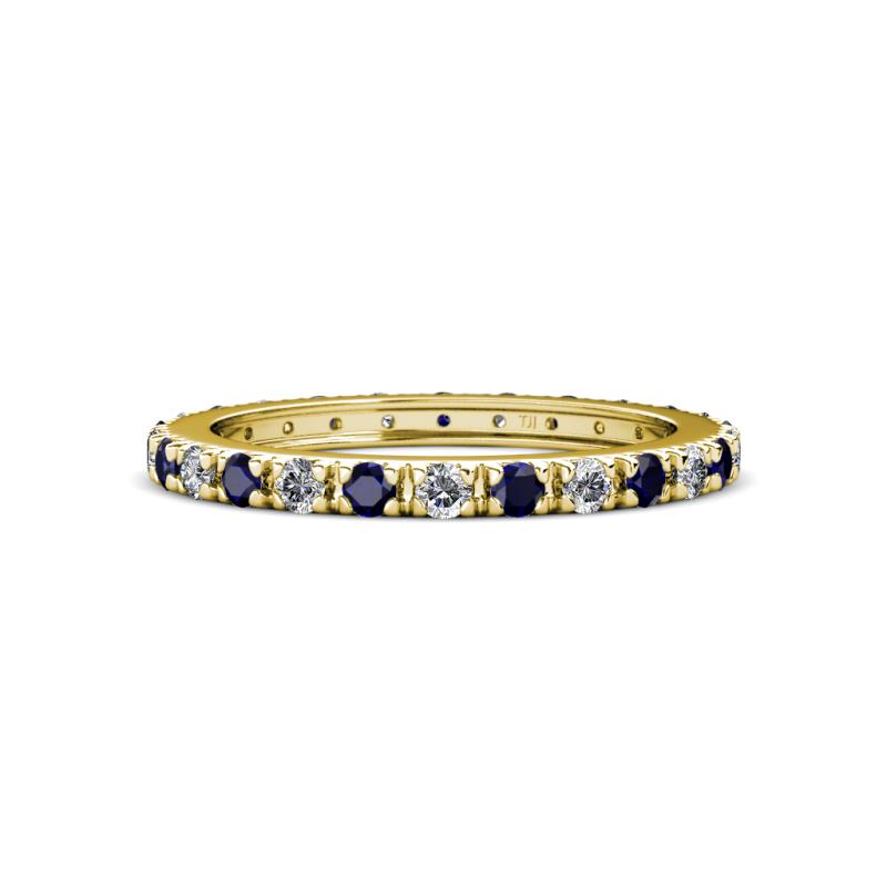 Gracie 2.30 mm Round Blue Sapphire and Diamond Eternity Band 