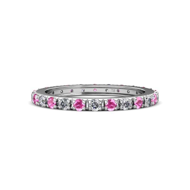 Gracie 2.30 mm Round Pink Sapphire and Diamond Eternity Band 