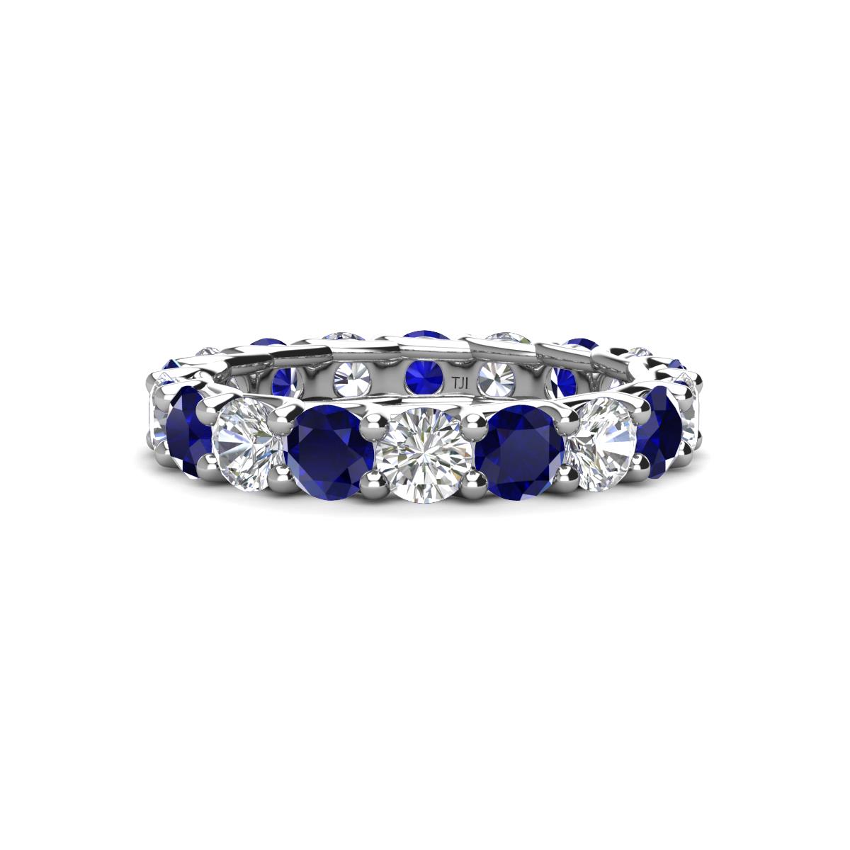 Laida 3.80 mm Blue Sapphire and Diamond Eternity Band 