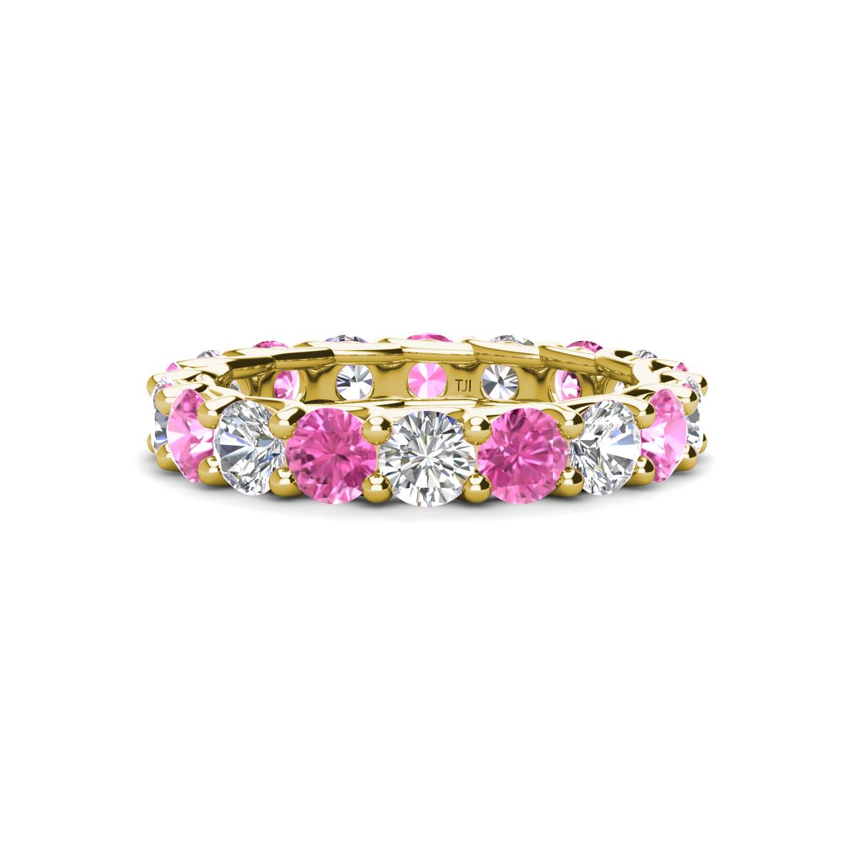 Laida 3.80 mm Pink Sapphire and Diamond Eternity Band 