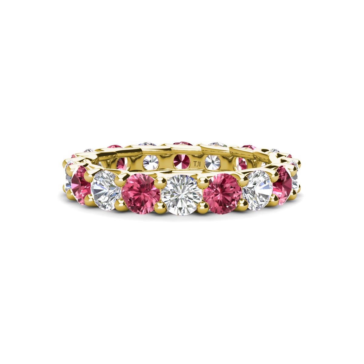 Laida 3.80 mm Pink Tourmaline and Diamond Eternity Band 