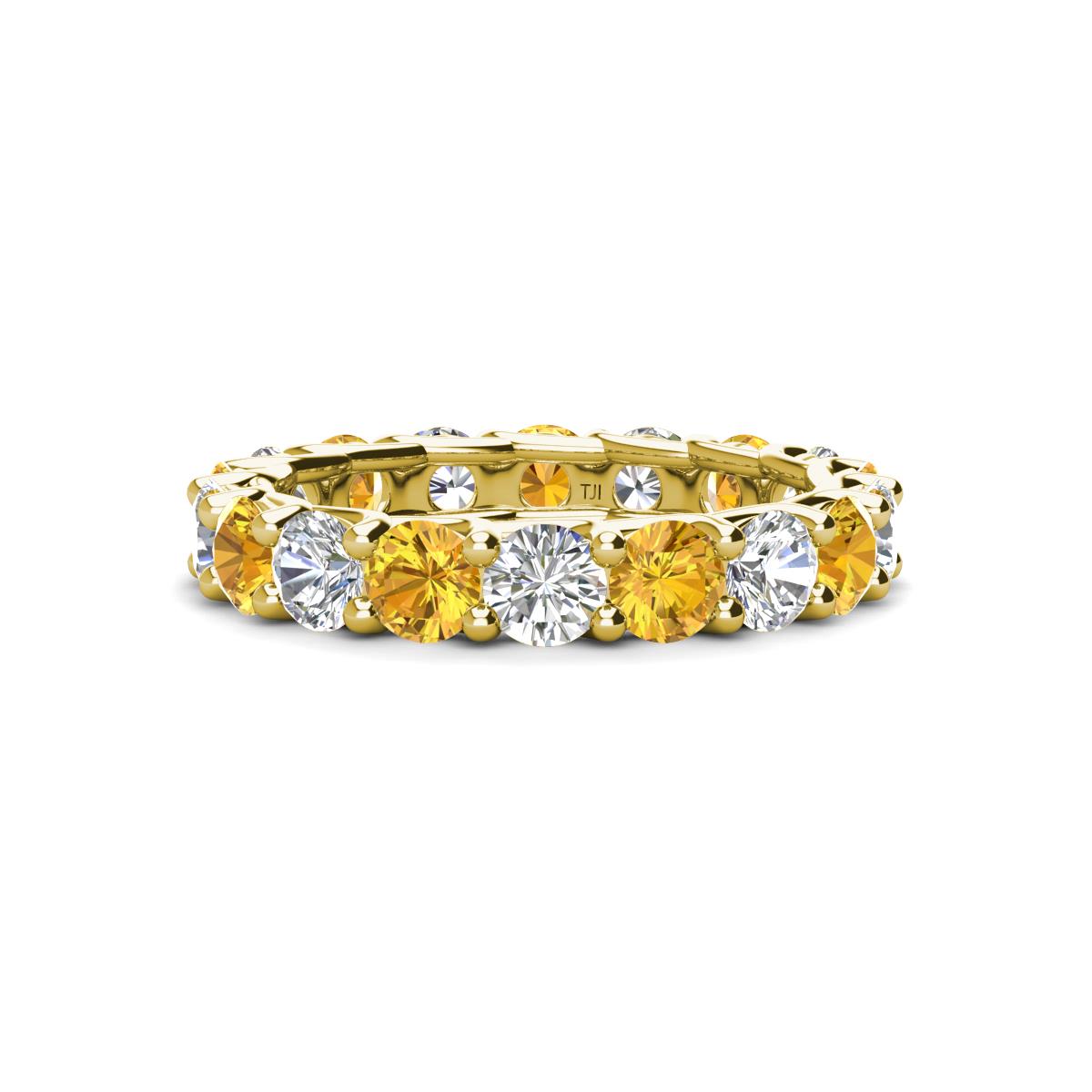 Laida 3.80 mm Citrine and Diamond Eternity Band 