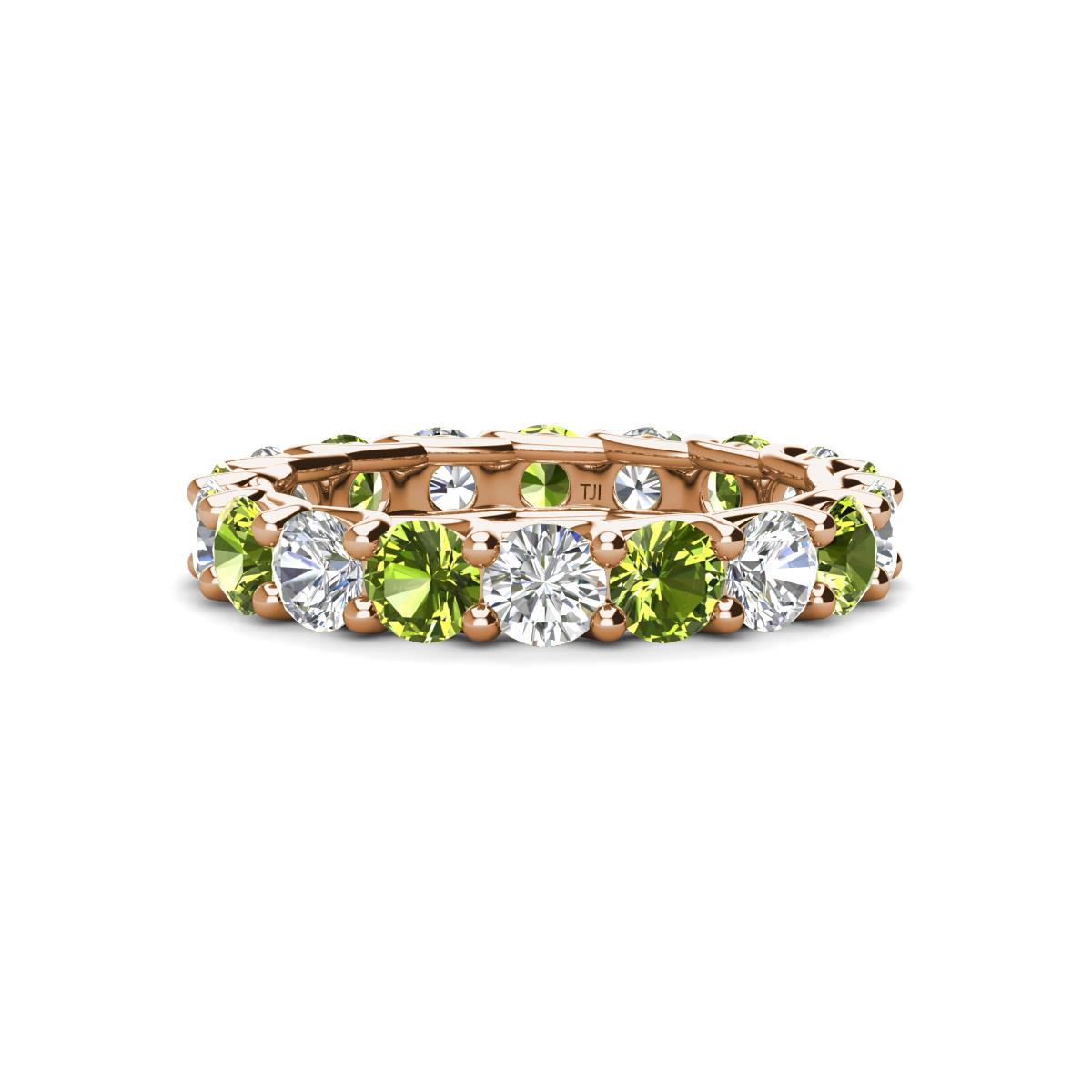 Laida 3.80 mm Peridot and Diamond Eternity Band 