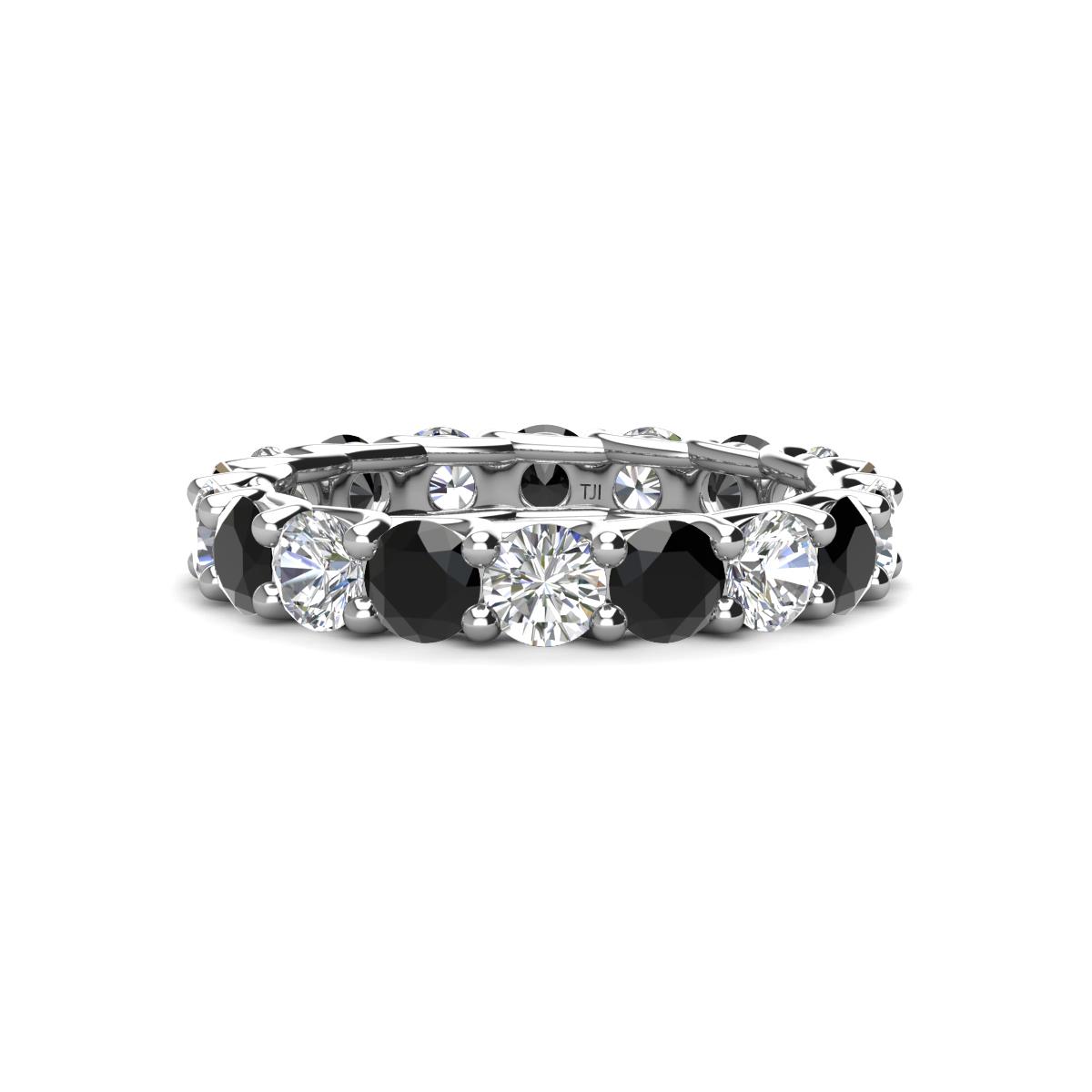 Laida 3.80 mm Black and White Diamond Eternity Band 