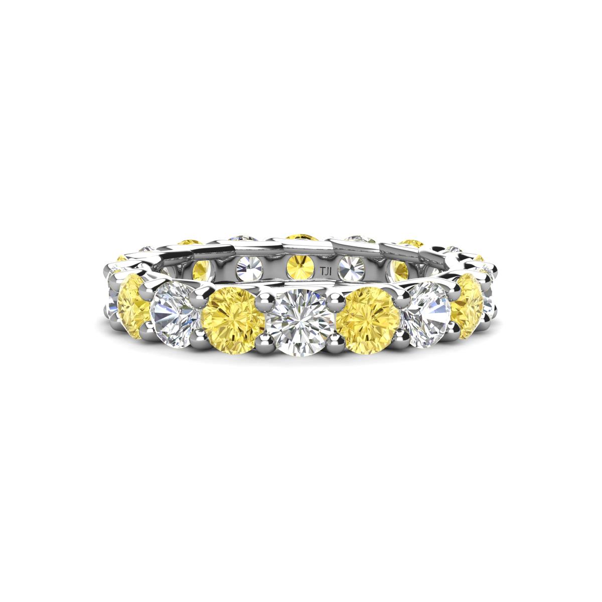 Laida 3.80 mm Yellow Sapphire and Diamond Eternity Band 