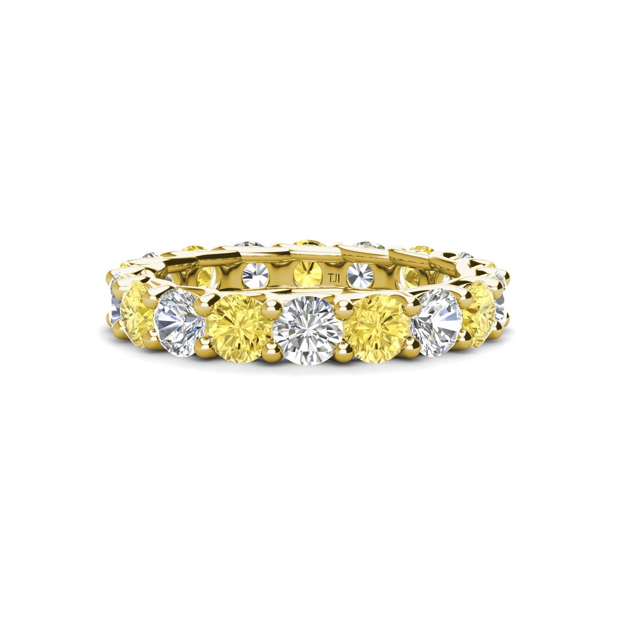 Laida 3.80 mm Yellow Sapphire and Diamond Eternity Band 