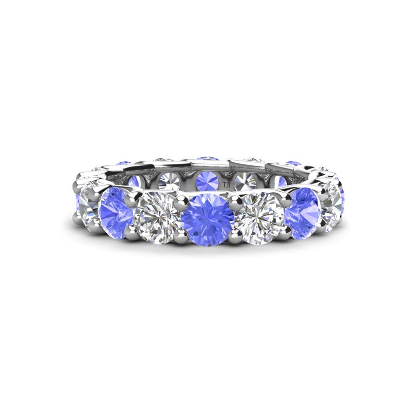 Laida 3.90 ctw (4.00 mm) Tanzanite and Diamond Eternity Band 