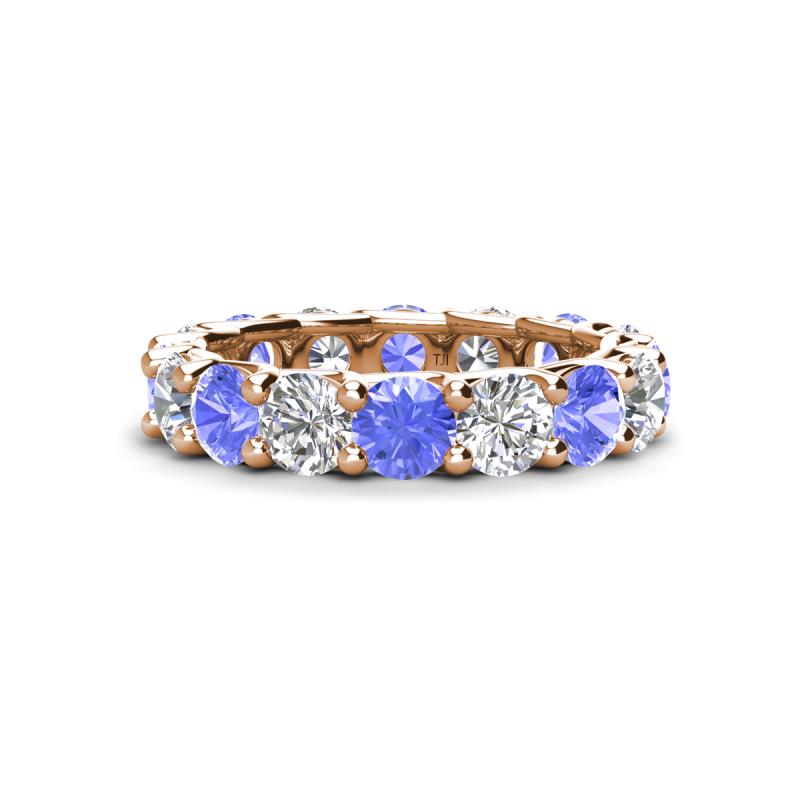 Laida 3.90 ctw (4.00 mm) Tanzanite and Diamond Eternity Band 