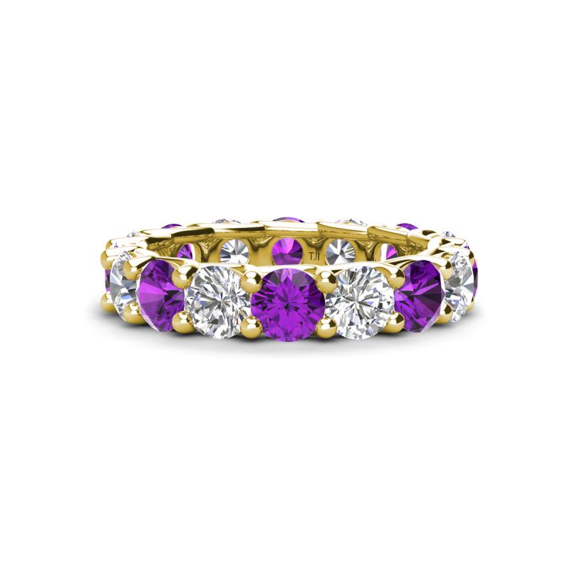 Laida 3.60 ctw (4.00 mm) Amethyst and Diamond Eternity Band 