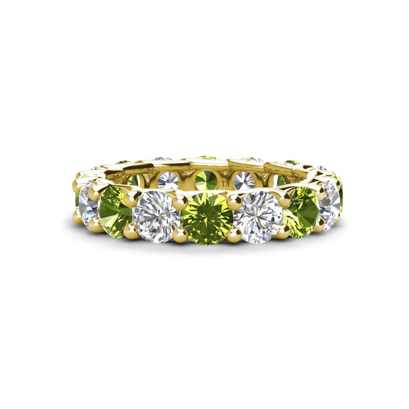 Laida 4.52 ctw (4.00 mm) Peridot and Diamond Eternity Band 