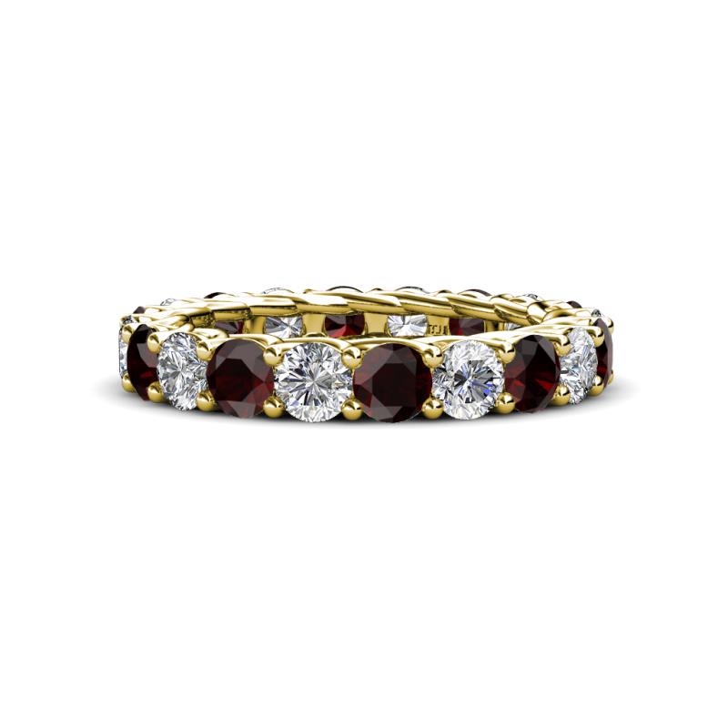 Lucida 4.31 ctw (3.80 mm) Round Red Garnet and Natural Diamond Eternity Band 