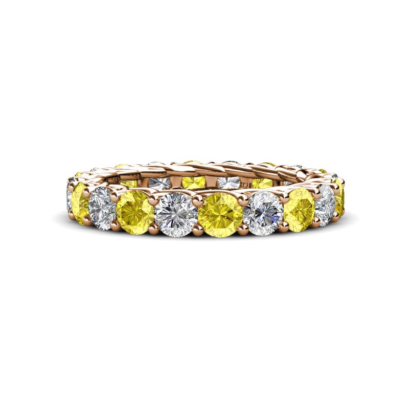 Lucida 4.10 ctw (3.80 mm) Round Yellow Sapphire and Natural Diamond Eternity Band 