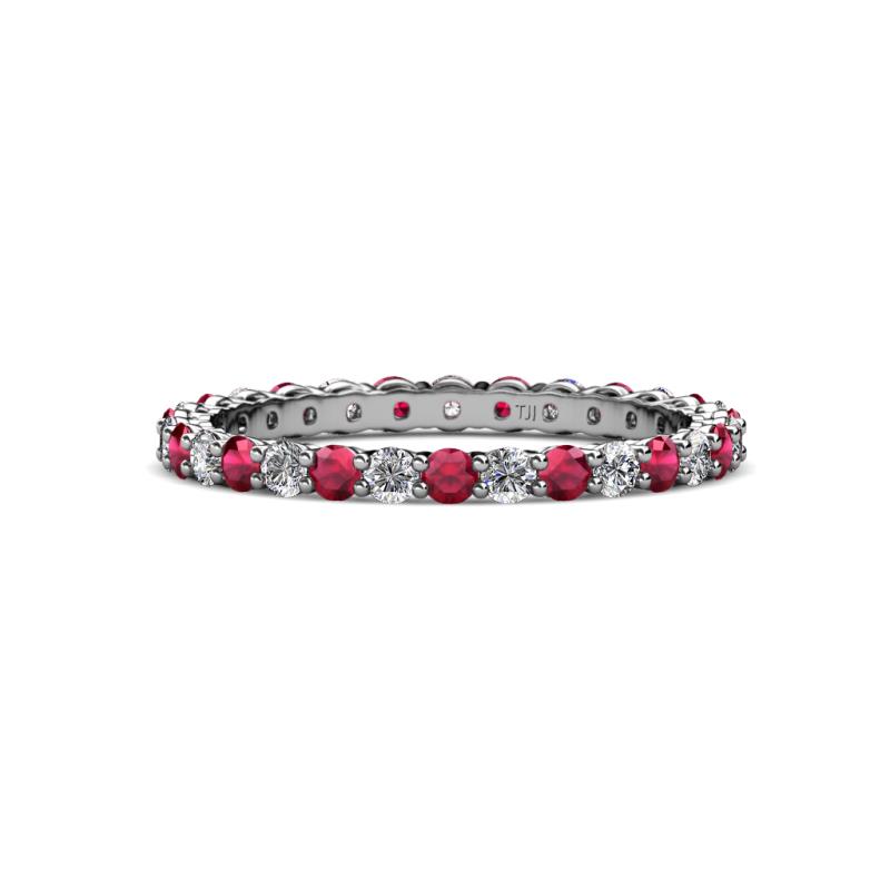 Evelyn 2.00 mm Ruby and Diamond Eternity Band 