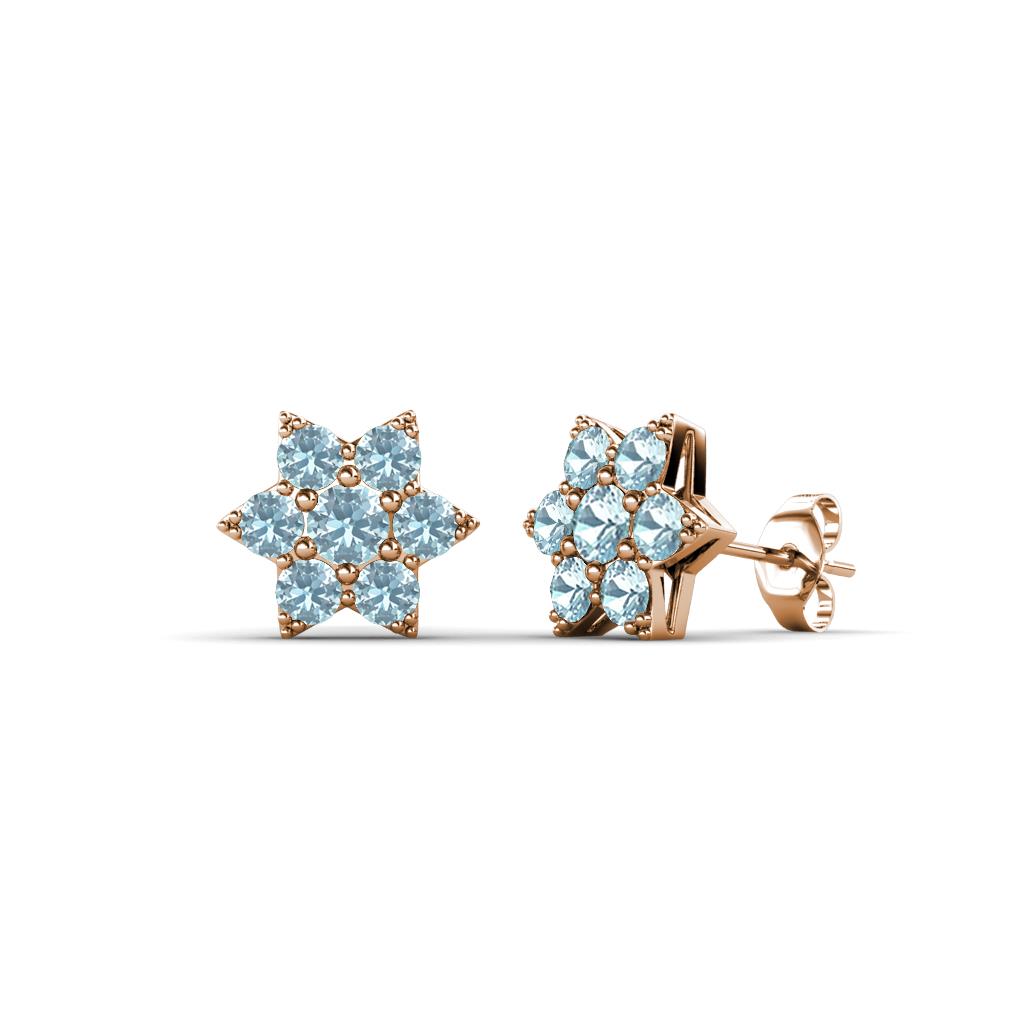 Amora Aquamarine Flower Earrings 
