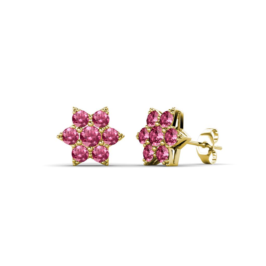 Amora Pink Tourmaline Flower Earrings 