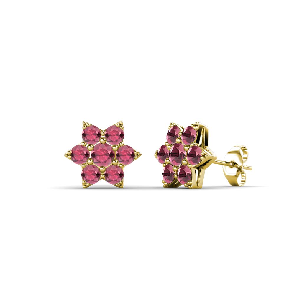 Amora Rhodolite Garnet Flower Earrings 
