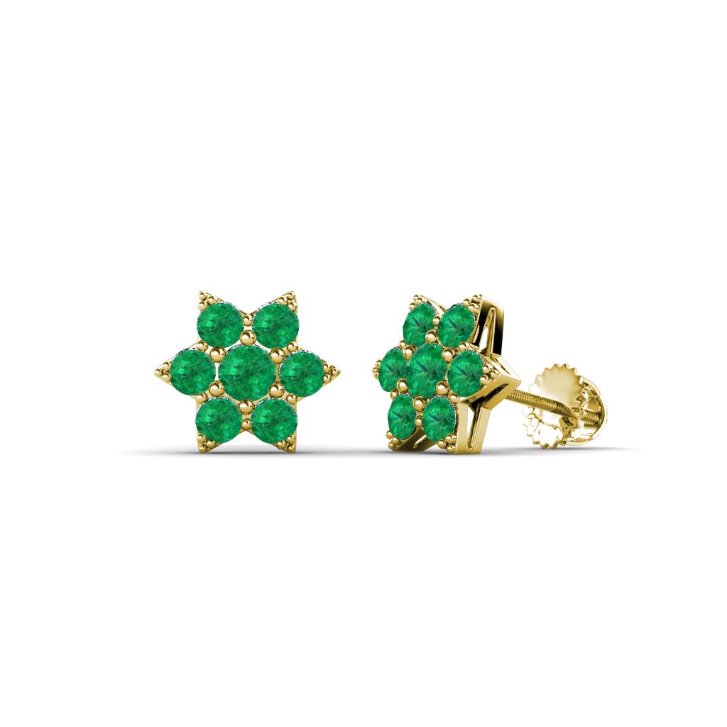 Amora Emerald Flower Earrings 
