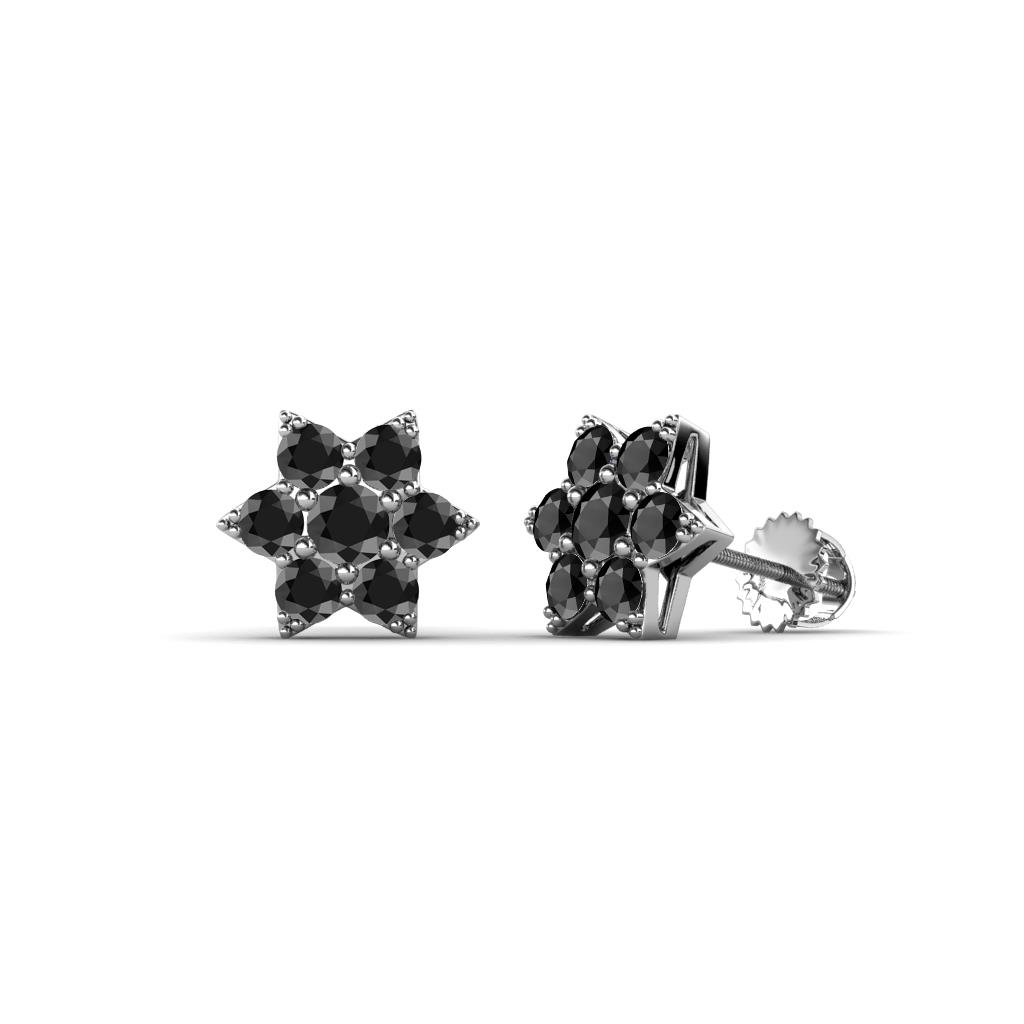 Amora Black Diamond Flower Earrings 