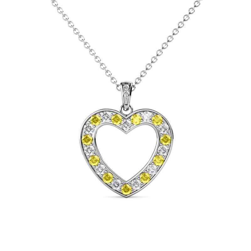 Naomi Yellow Sapphire and Diamond Heart Pendant 