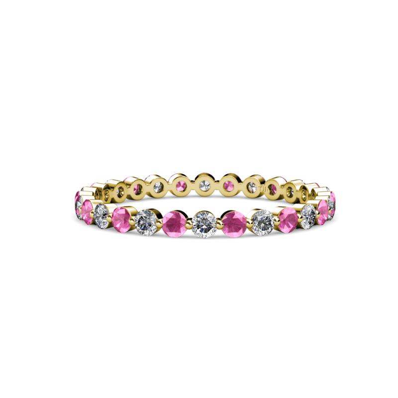 Valerie 2.00 mm Pink Sapphire and Diamond Eternity Band 