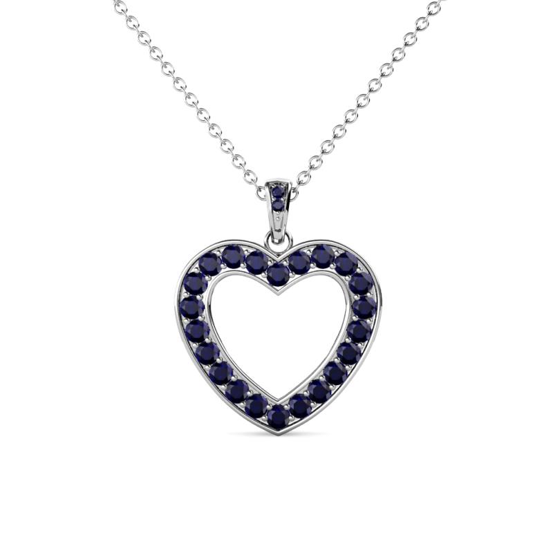 Naomi Blue Sapphire Heart Pendant 