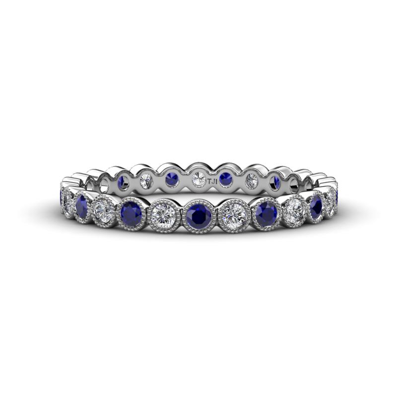 Arria 2.40 mm Blue Sapphire and Diamond Eternity Band 