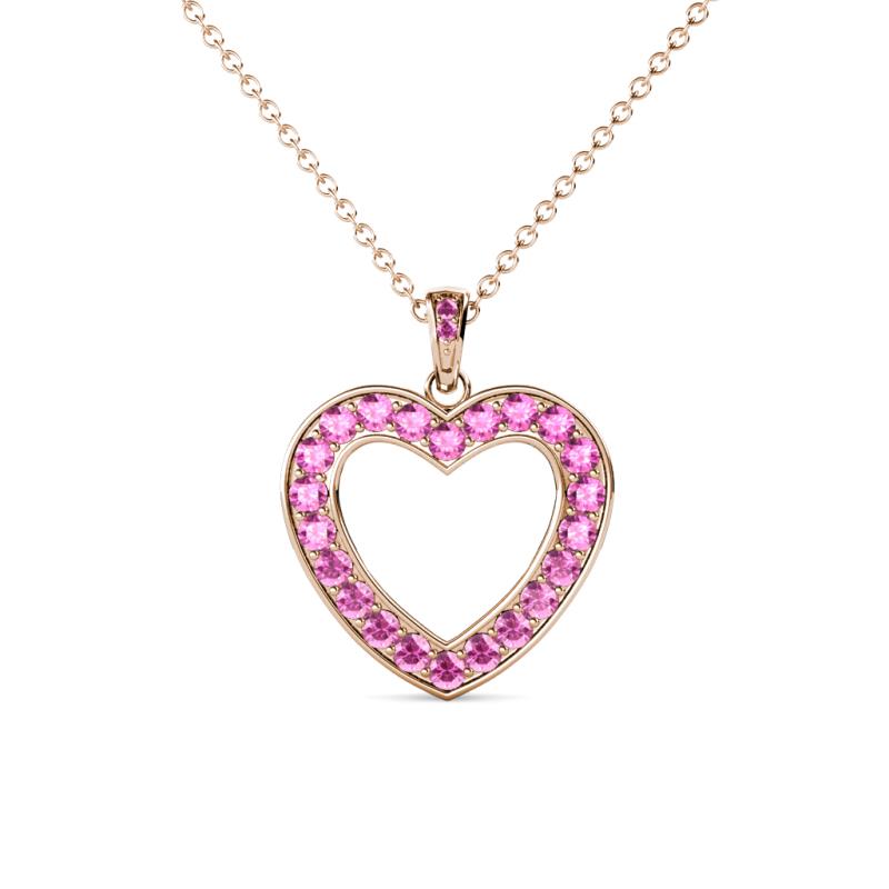 Naomi Pink Sapphire Heart Pendant 