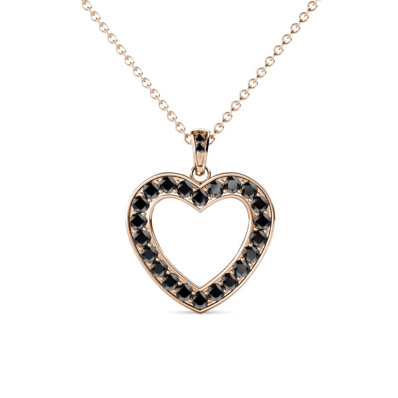 Naomi Black Diamond Heart Pendant 