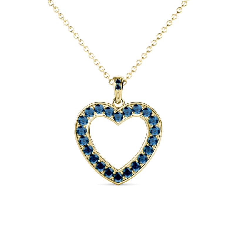 Naomi Blue Diamond Heart Pendant 
