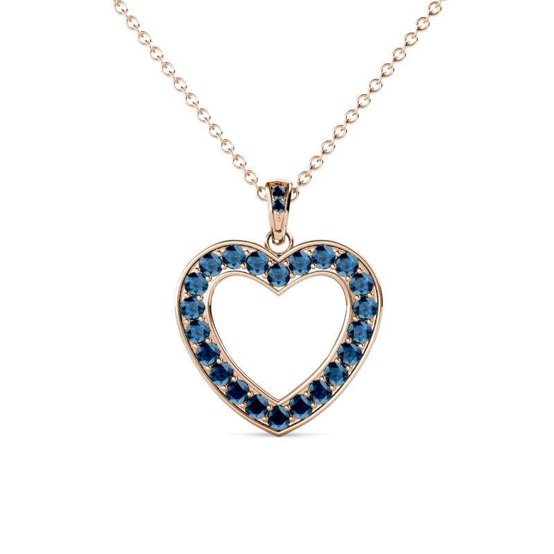 Naomi Blue Diamond Heart Pendant 