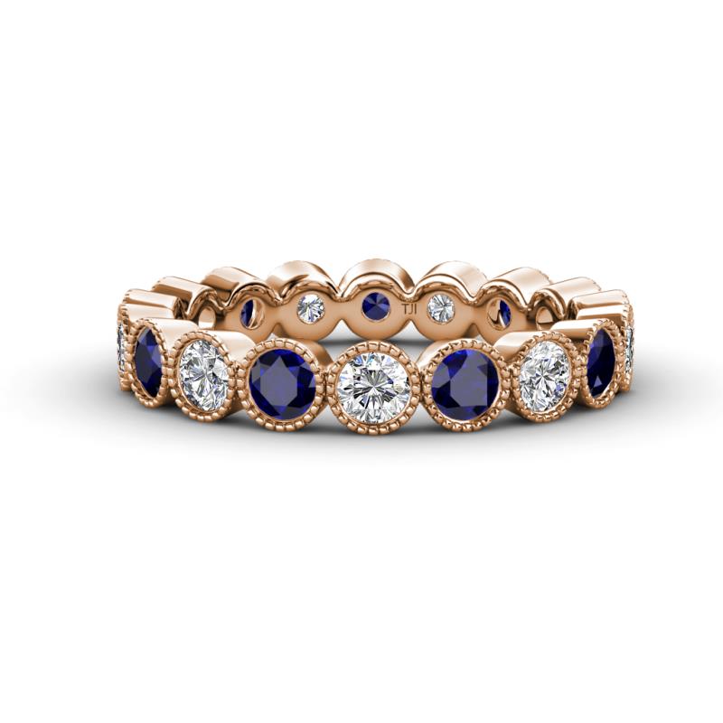 Arria 3.00 mm Blue Sapphire and Diamond Eternity Band 