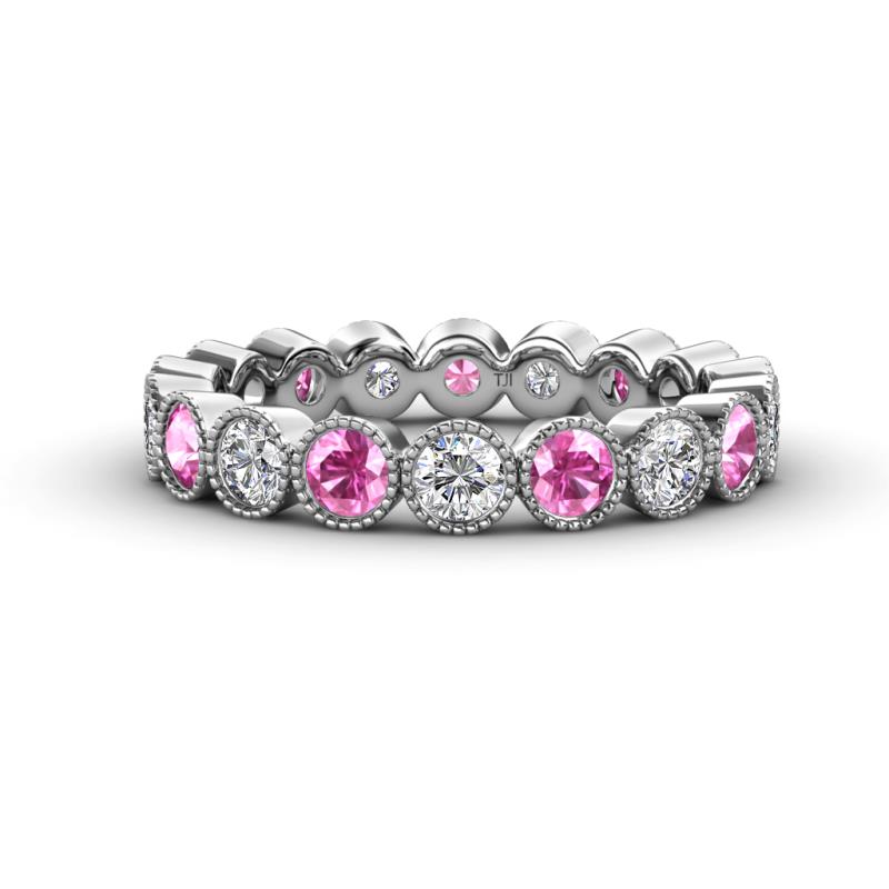 Arria 3.00 mm Pink Sapphire and Diamond Eternity Band 
