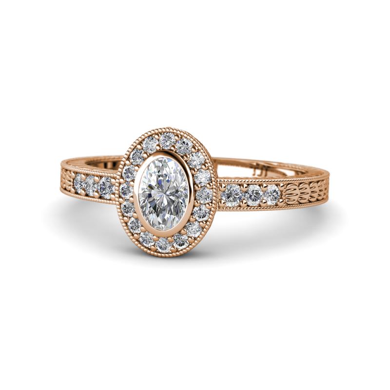 Annabel Desire Oval Cut Diamond Halo Engagement Ring 