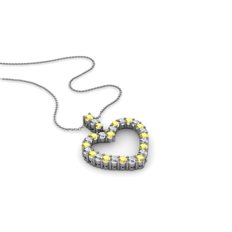 Zylah Yellow Sapphire and Diamond Heart Pendant 