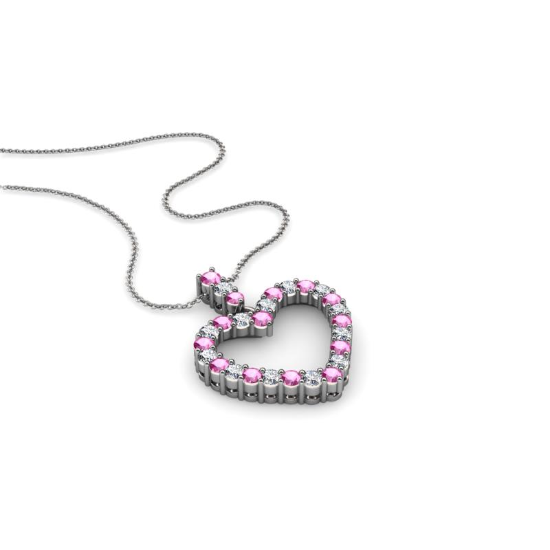 Zylah Pink Sapphire and Diamond Heart Pendant 