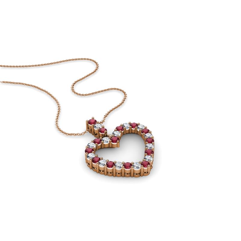Zylah Red Garnet and Diamond Heart Pendant 