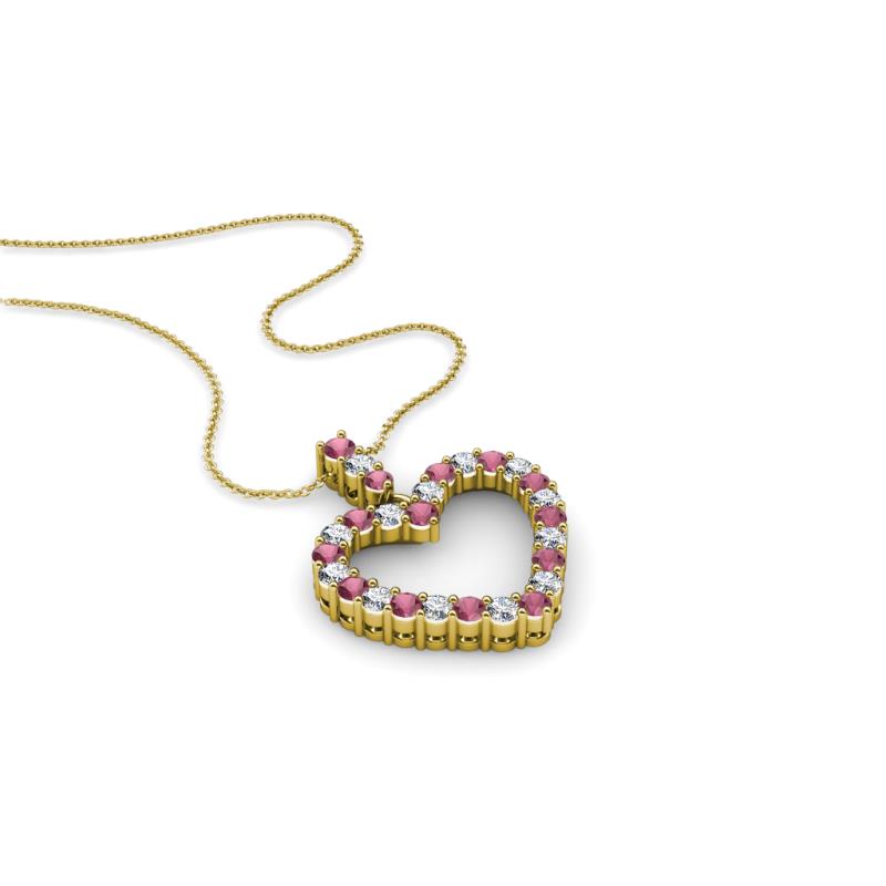 Zylah Rhodolite Garnet and Diamond Heart Pendant 