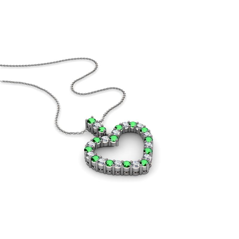 Zylah Emerald and Diamond Heart Pendant 