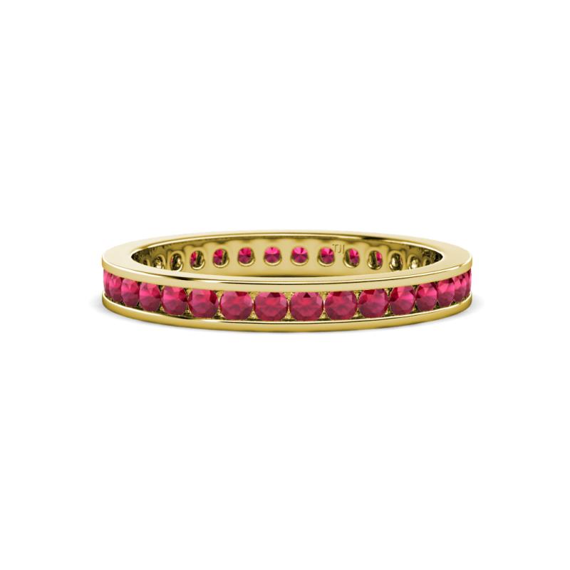 Celina 2.00 mm Round Ruby Eternity Band 