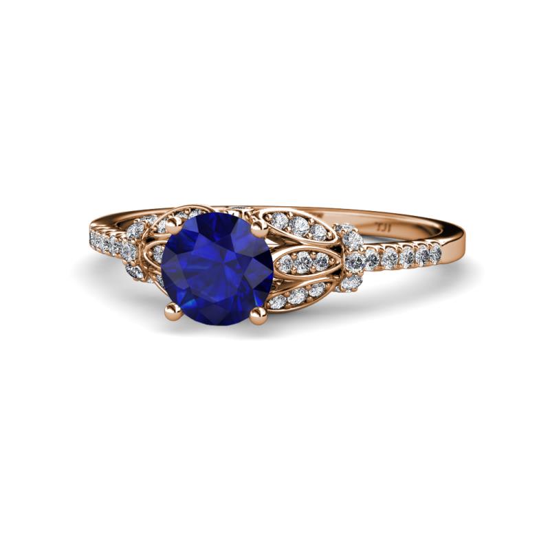 Katelle Desire Blue Sapphire and Diamond Engagement Ring 