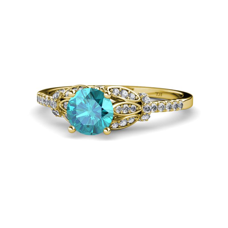 Katelle Desire London Blue Topaz and Diamond Engagement Ring 