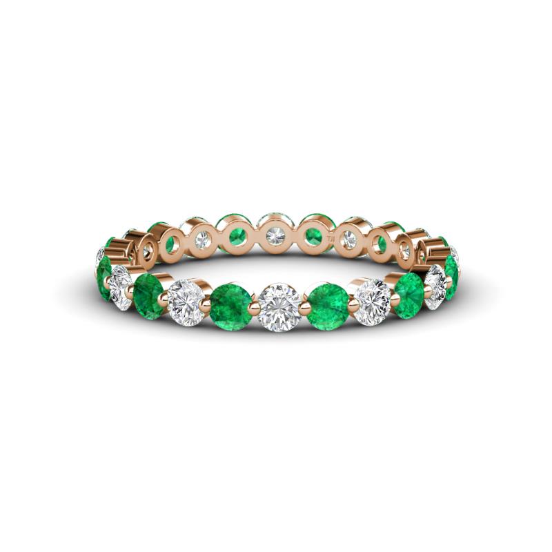 Valerie 2.70 mm Emerald and Diamond Eternity Band 