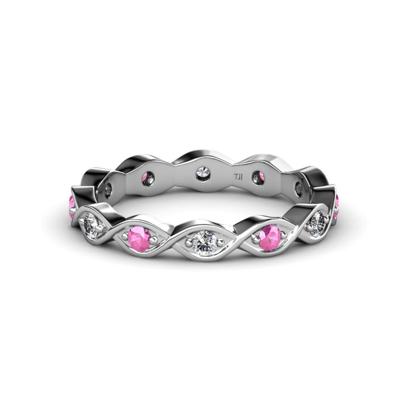 Breanna 1.70 mm Pink Sapphire and Diamond Eternity Band 