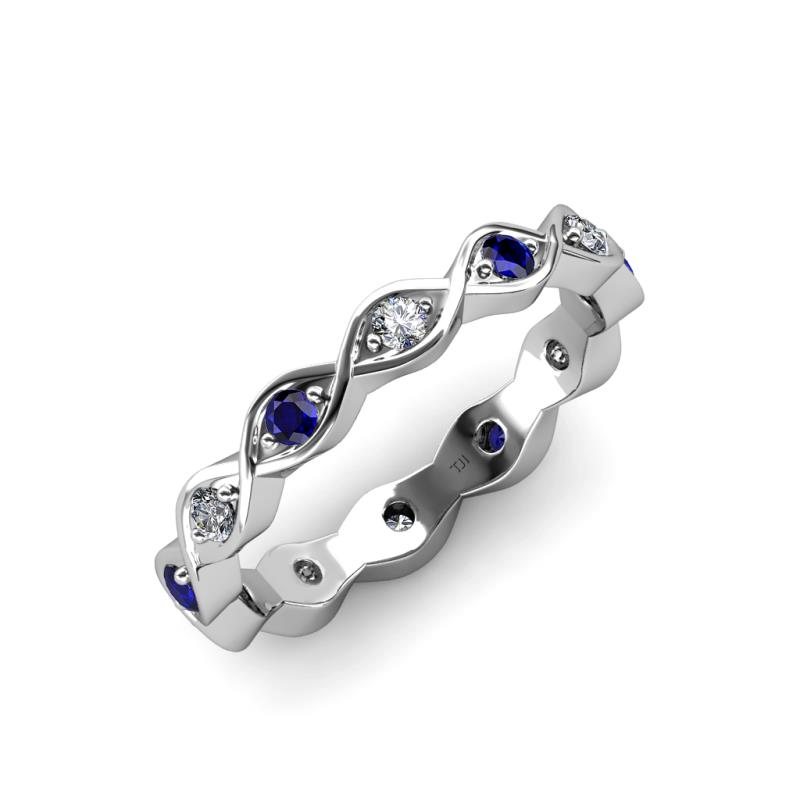 Breanna Blue Sapphire and Diamond Twisted Womens Eternity Ring ...