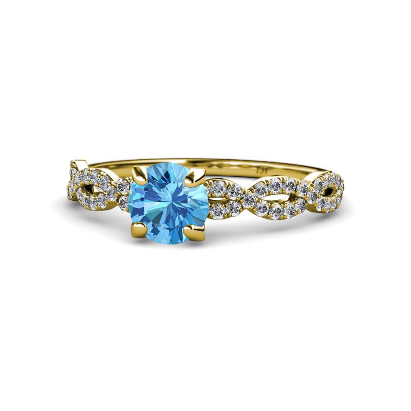 Milena Desire Blue Topaz and Diamond Engagement Ring 