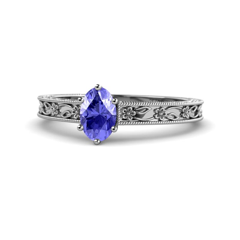 Florie Classic 7x5 mm Oval Cut Tanzanite Solitaire Engagement Ring 