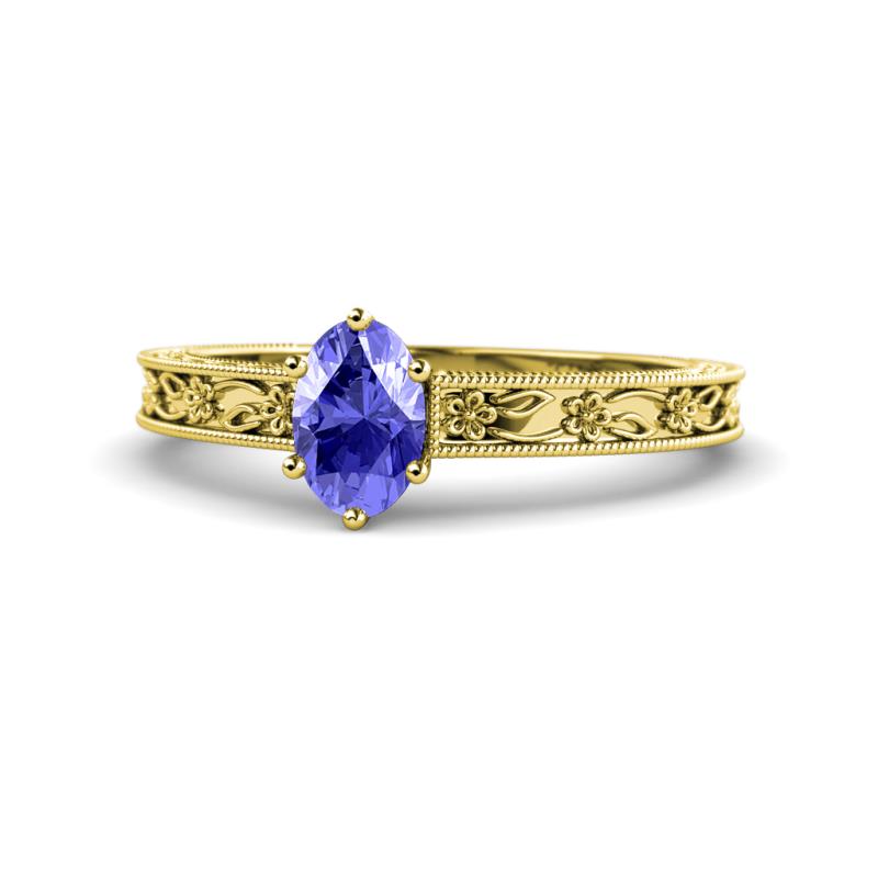 Florie Classic 7x5 mm Oval Cut Tanzanite Solitaire Engagement Ring 