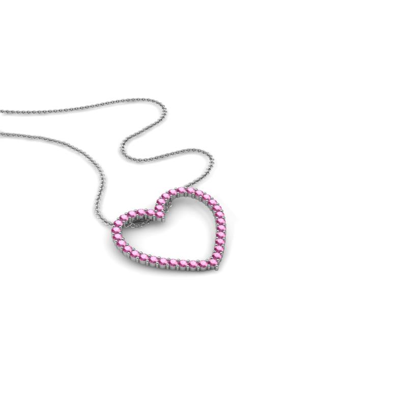 Elaina Pink Sapphire Heart Pendant 
