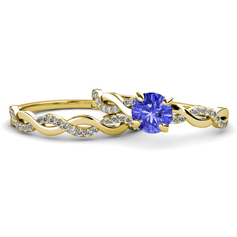 Mayra Desire Tanzanite and Diamond Infinity Bridal Set Ring 