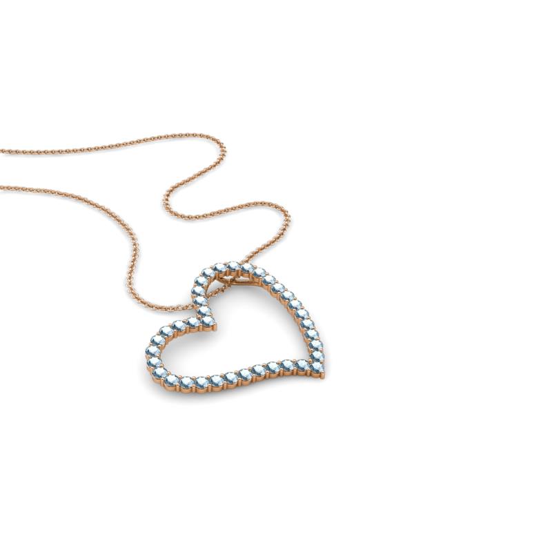 Avery Aquamarine Heart Pendant 